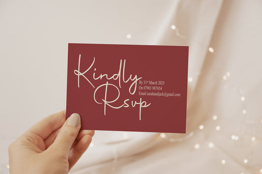 Rosewood RSVP Wedding Party Cards | Pack of 10 | A6