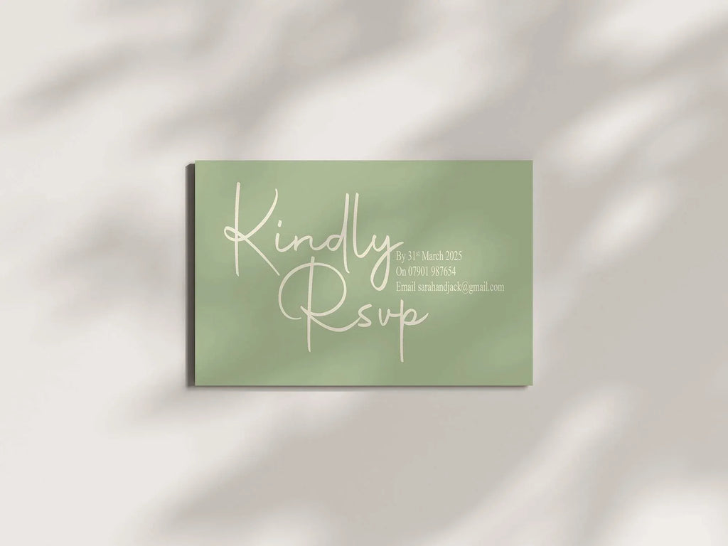 Willow RSVP Wedding Party Cards | Pack of 10 | A6 - Larosier Prints