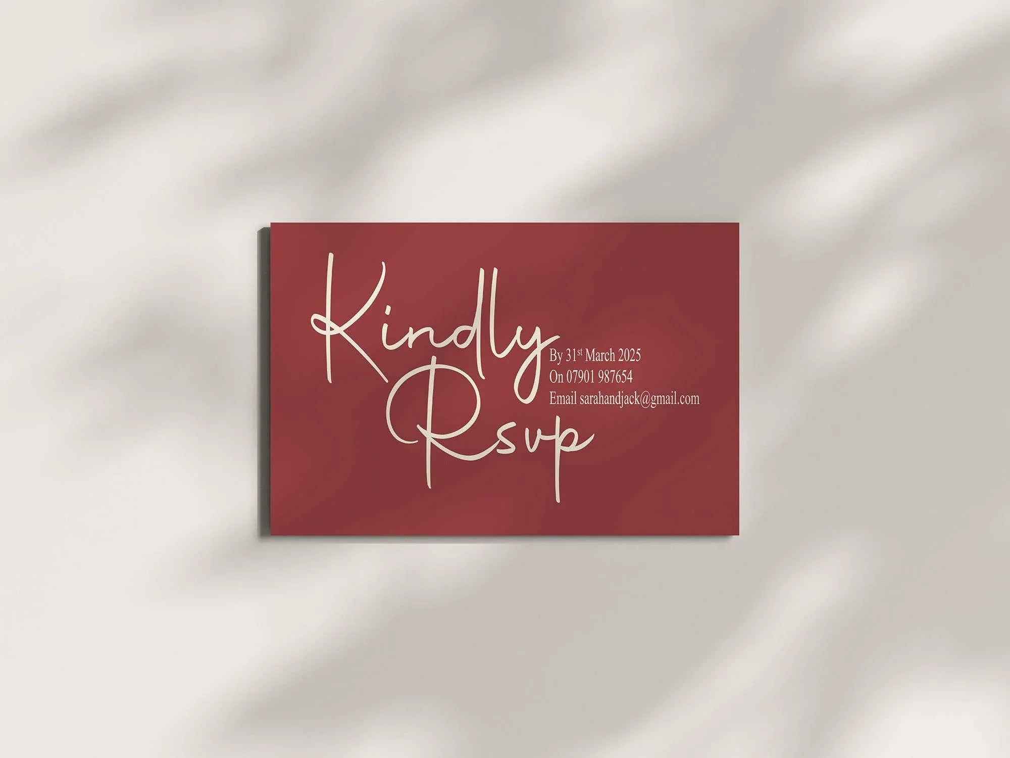 Rosewood RSVP Wedding Party Cards | Pack of 10 | A6 - Larosier Prints
