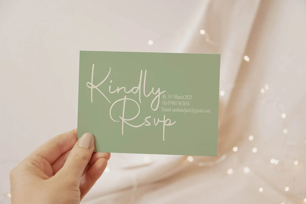 Willow RSVP Wedding Party Cards | Pack of 10 | A6 - Larosier Prints