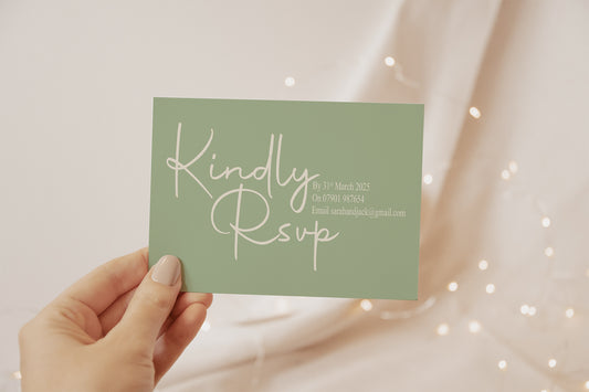 Willow RSVP Wedding Party Cards | Pack of 10 | A6