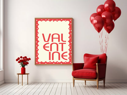 Valentine Print | Pink or Red Wall Art