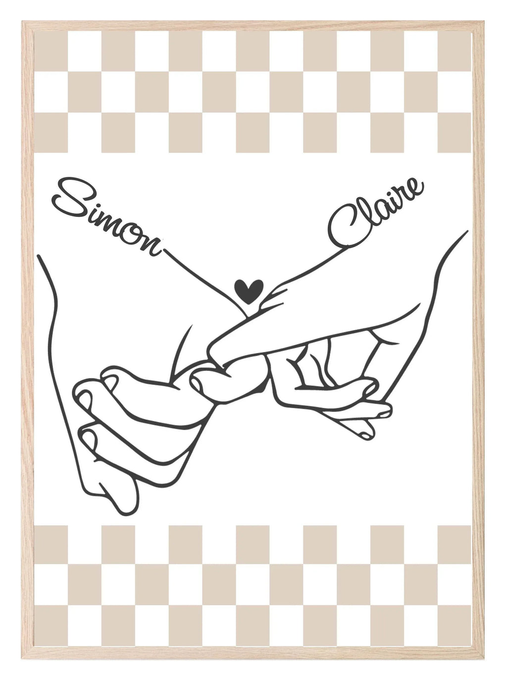 Personalised Pinkie Promise Print | Romantic Wall Art - Larosier Prints