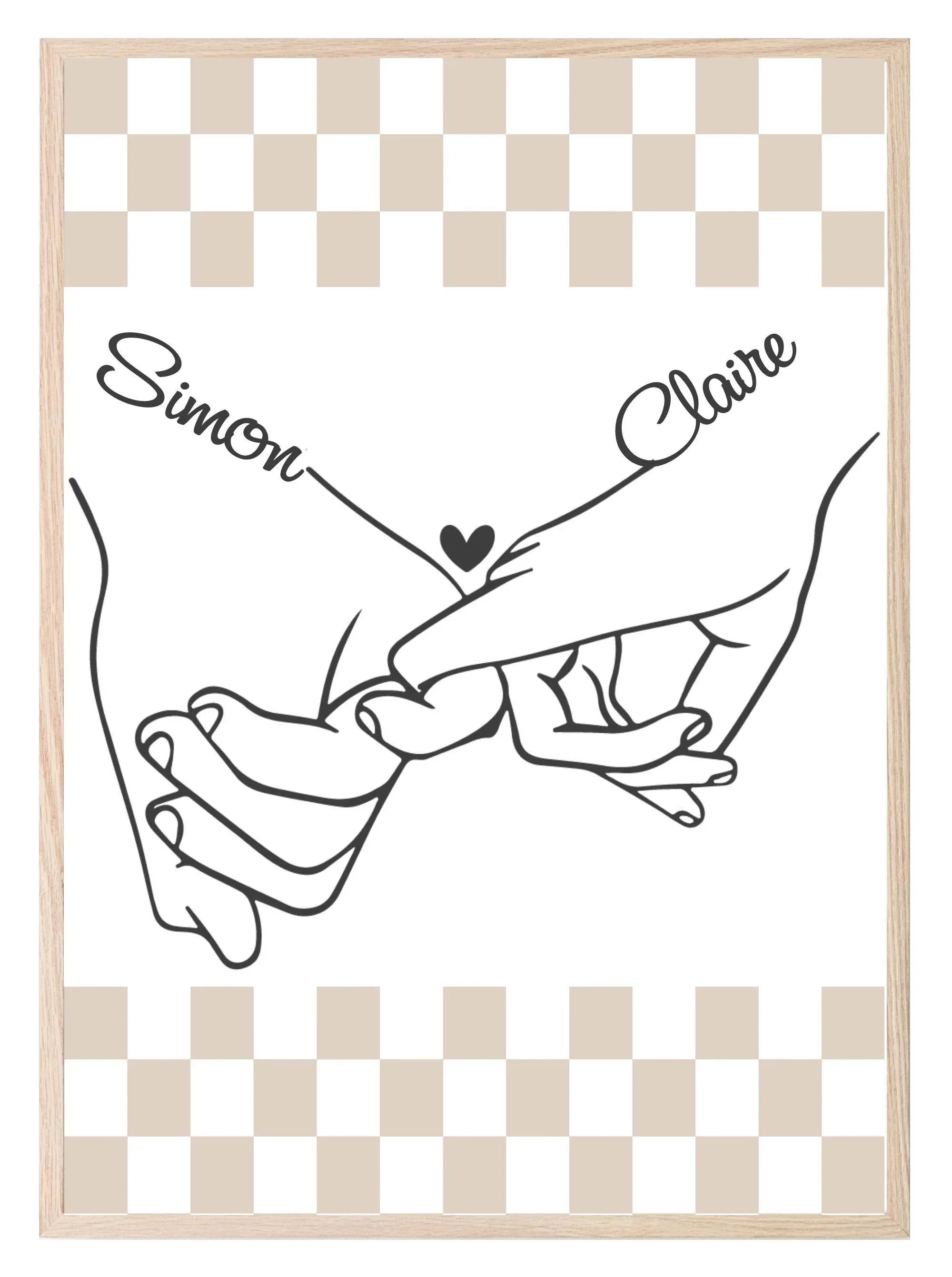 Personalised Pinkie Promise Print | Romantic Wall Art - Larosier Prints