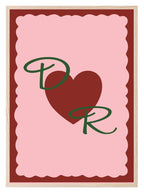 Personalised Initials Love Heart Print | Romantic Wall Art - Larosier Prints