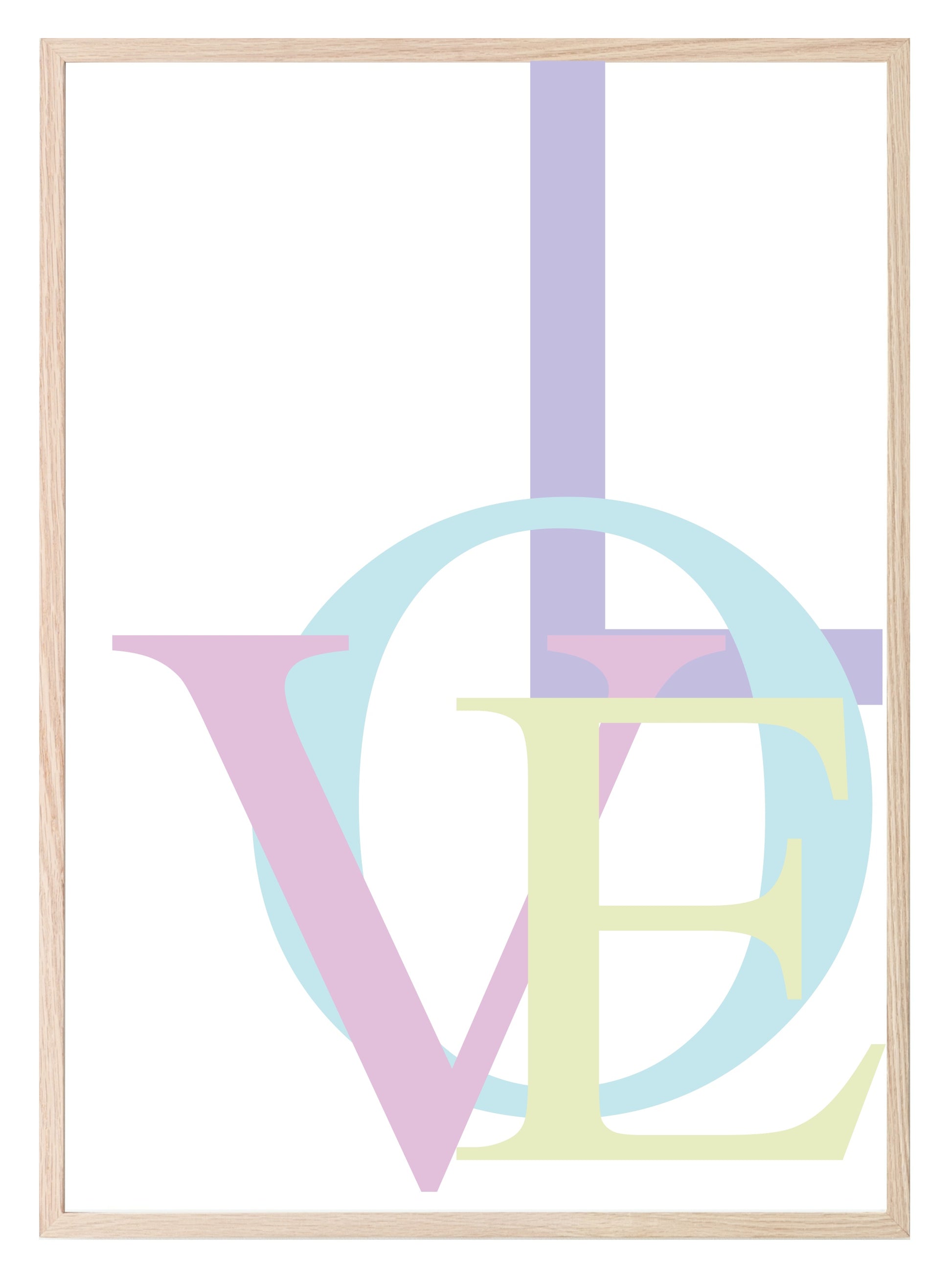 Abstract LOVE Print | Various Colour Options Pastel Colours