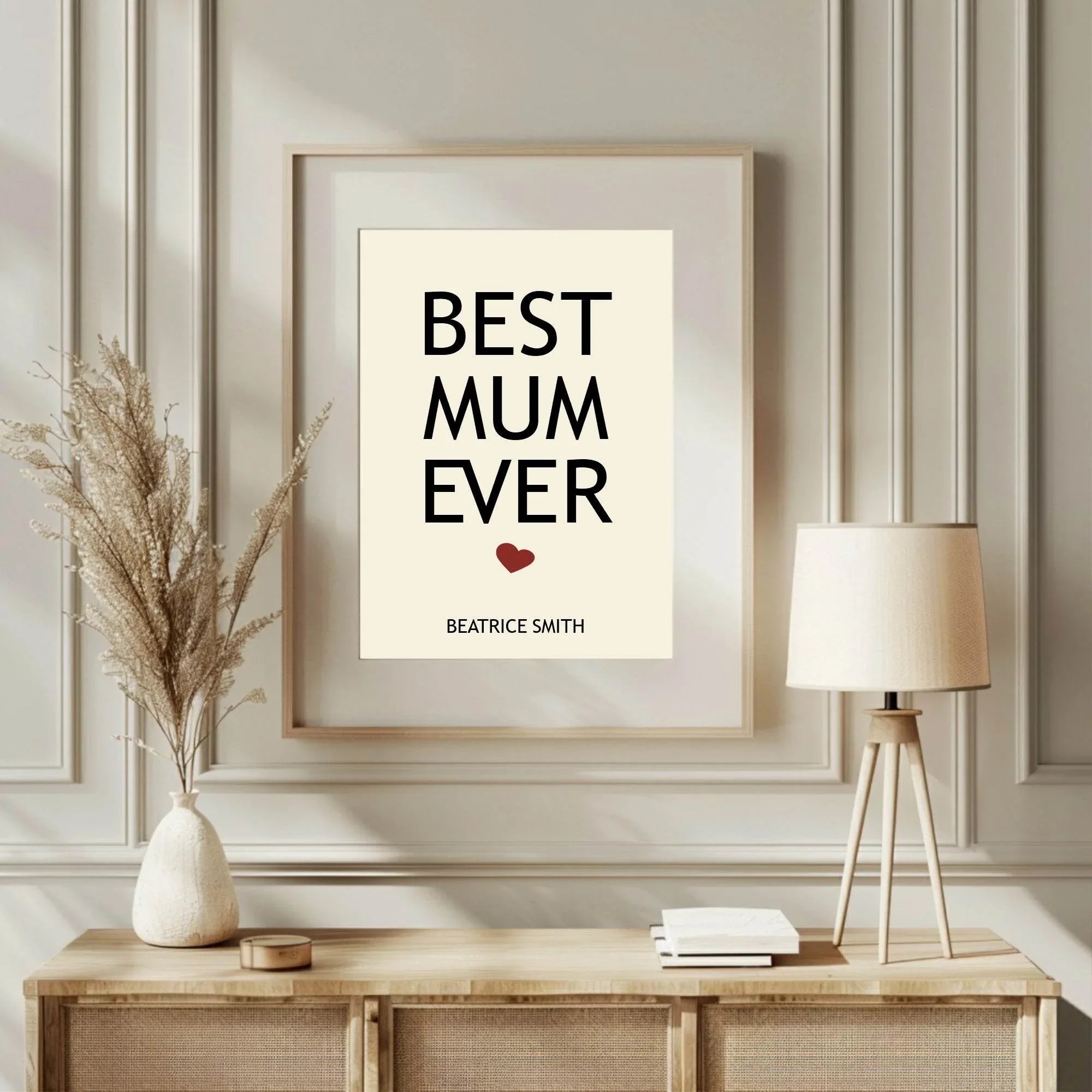 Personalised Best Mum Ever Print | Mother's Day Wall Art - Larosier Prints