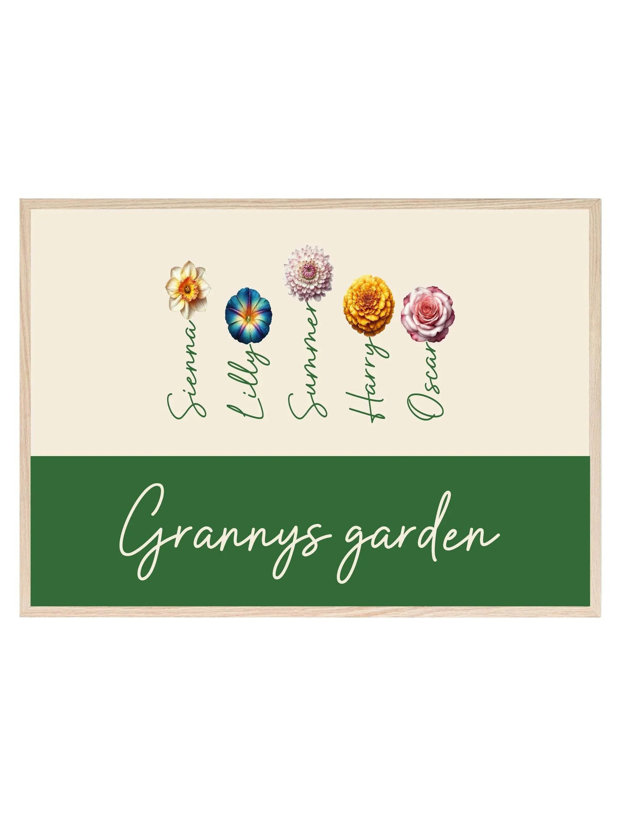 Personalised Flowers Print | Family Wall Art - Larosier Prints