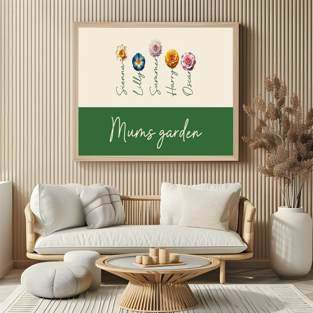 Personalised Flowers Print | Family Wall Art - Larosier Prints