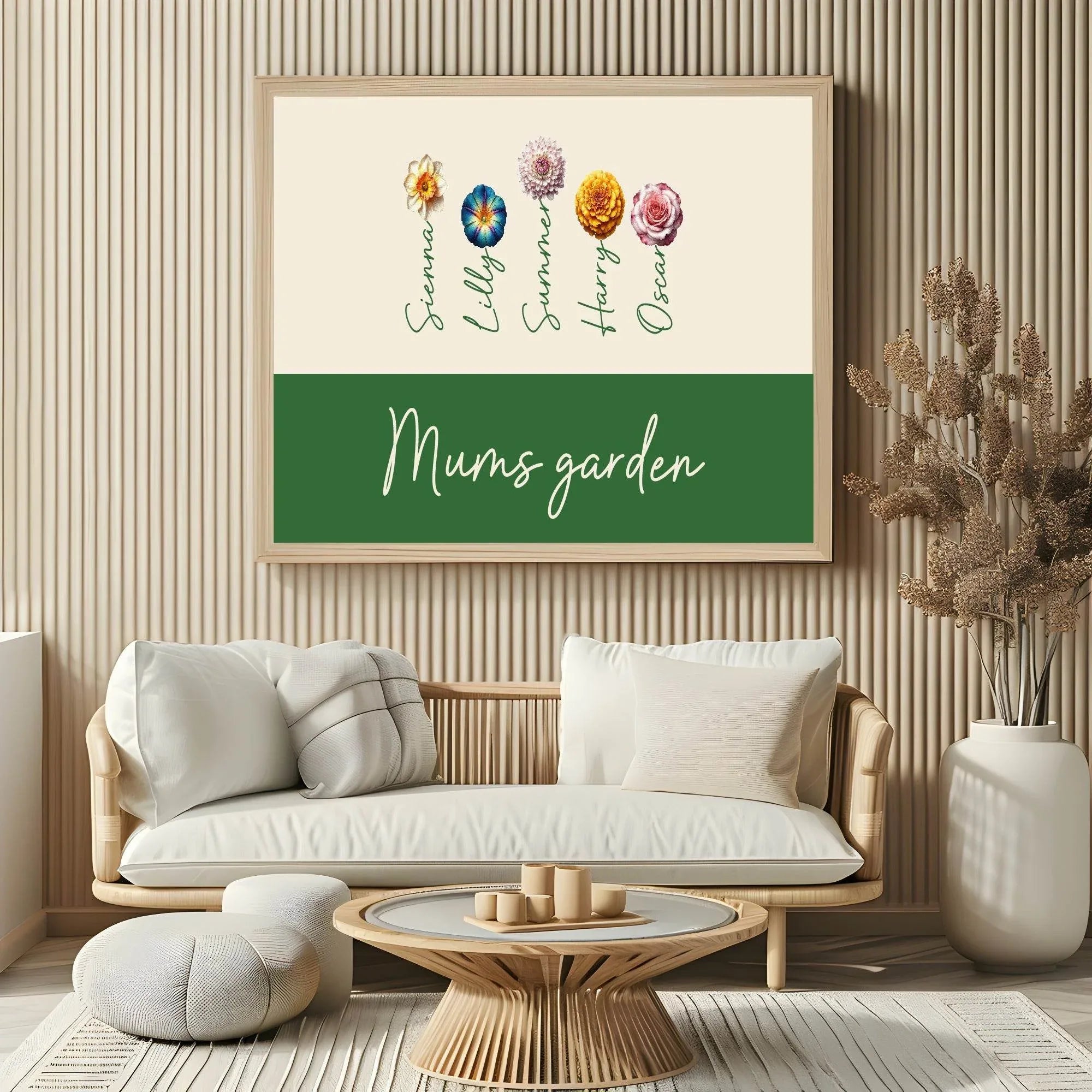 Personalised Flowers Print | Family Wall Art - Larosier Prints