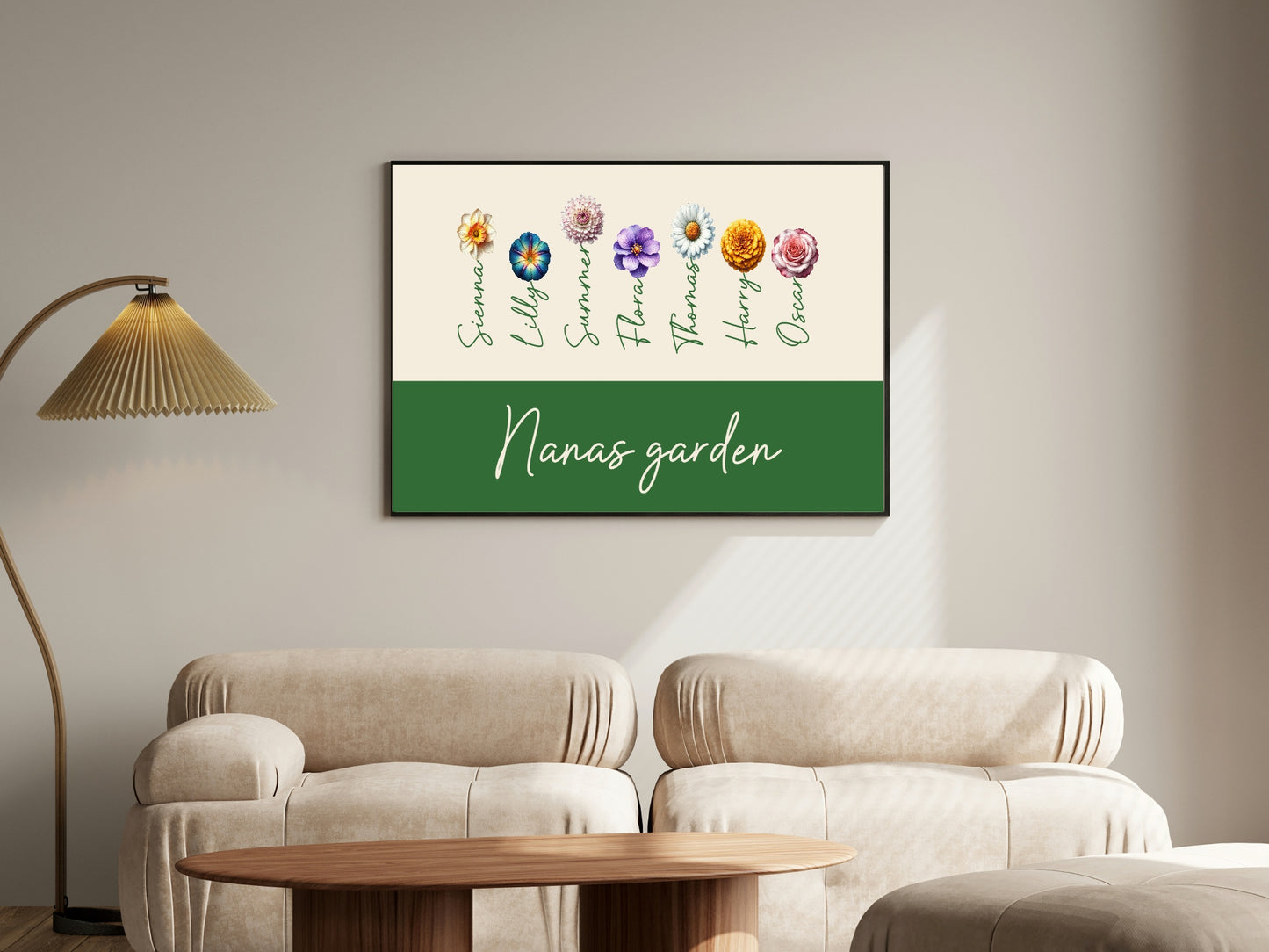 Personalised Flowers Print | Family Wall Art