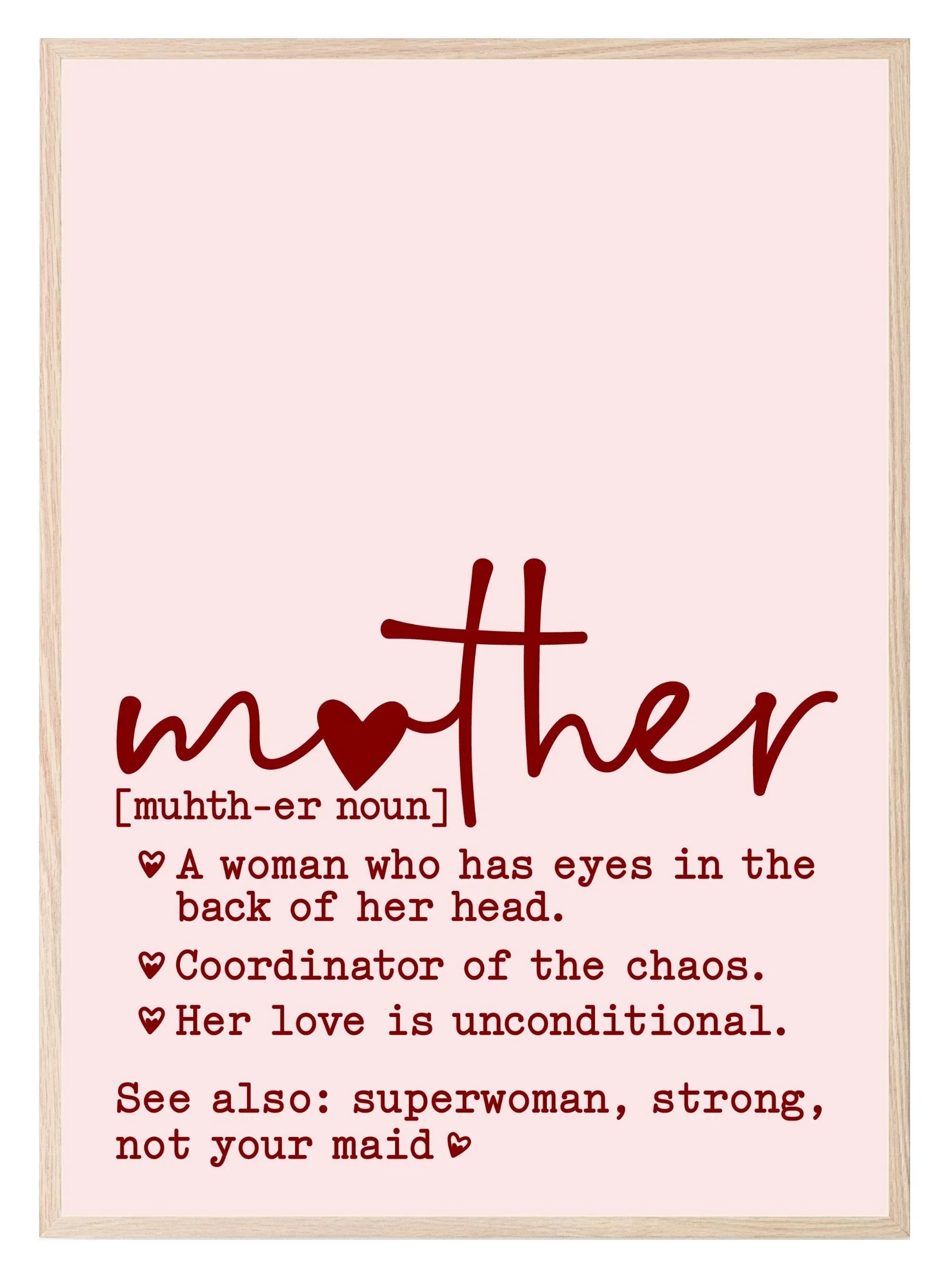 Mother Definition Print | Mother's Day Wall Art - Larosier Prints
