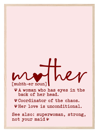 Mother Definition Print | Mother's Day Wall Art