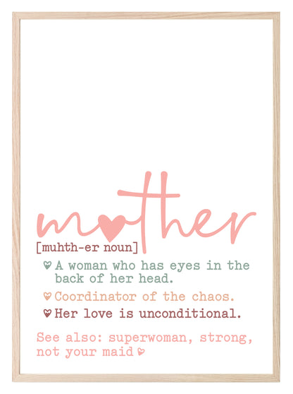 Mother Definition Print | Mother's Day Wall Art