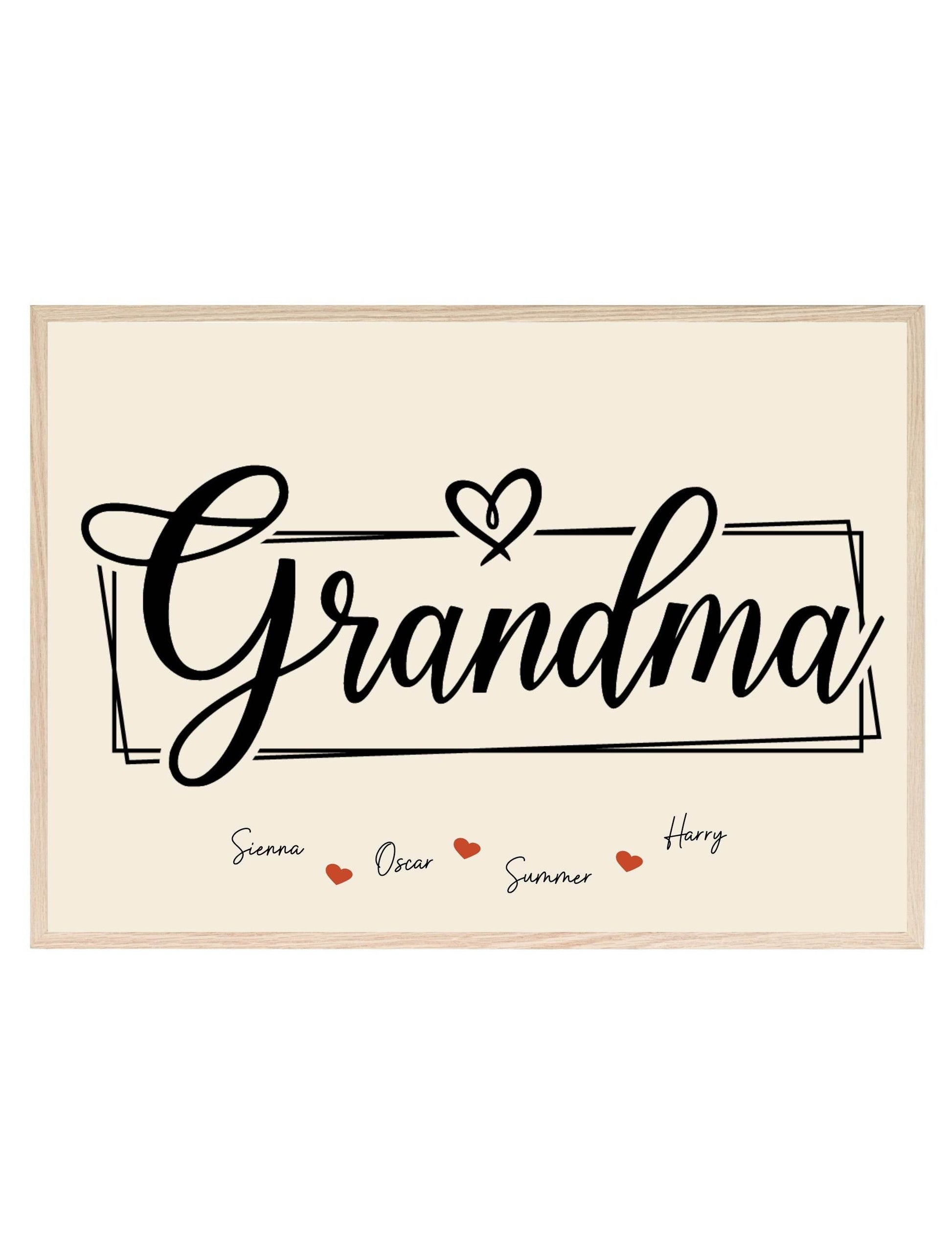Personalised Grandma Print | Family Wall Art