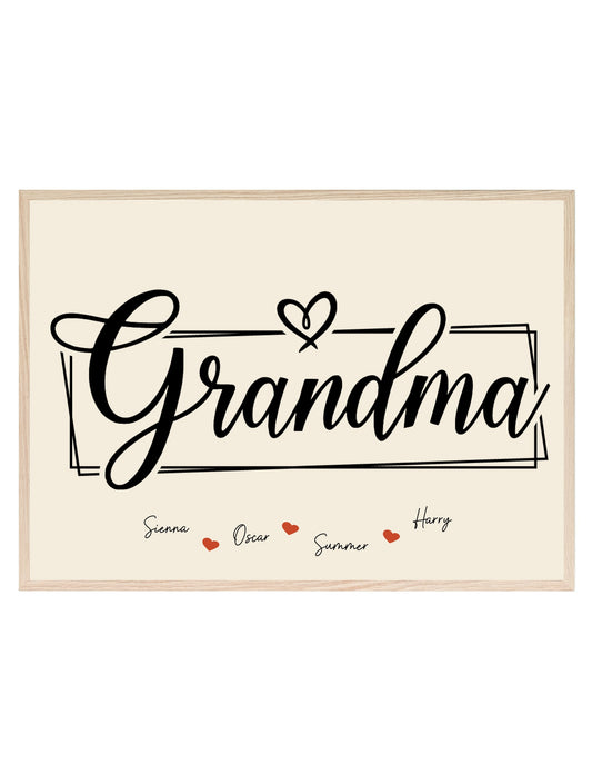 Personalised Grandma Print | Family Wall Art