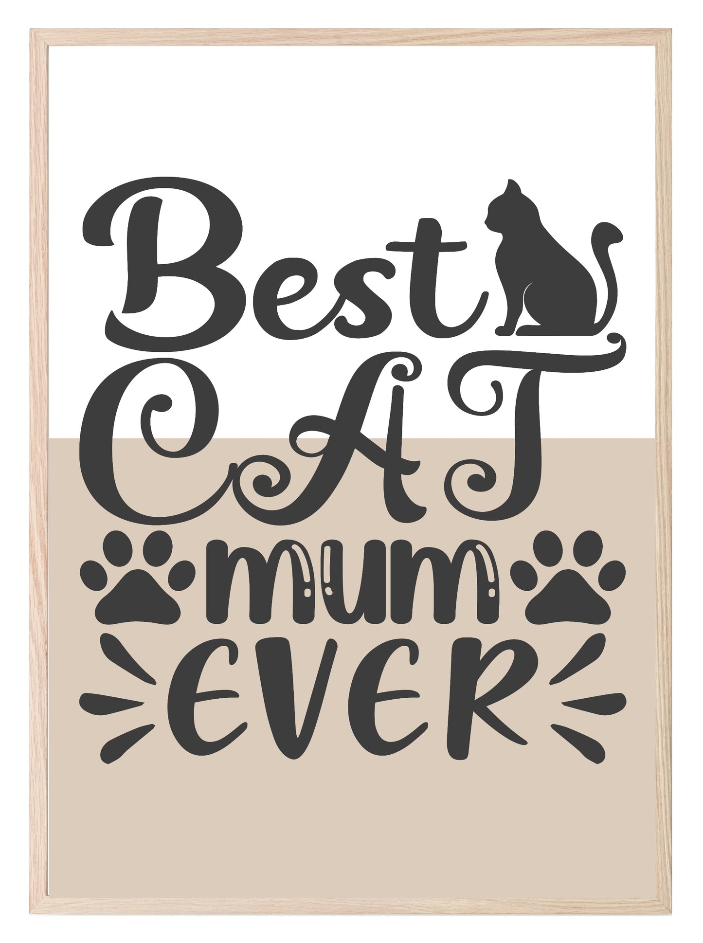 Best Cat Mum Ever Print | Mother's Day Wall Art