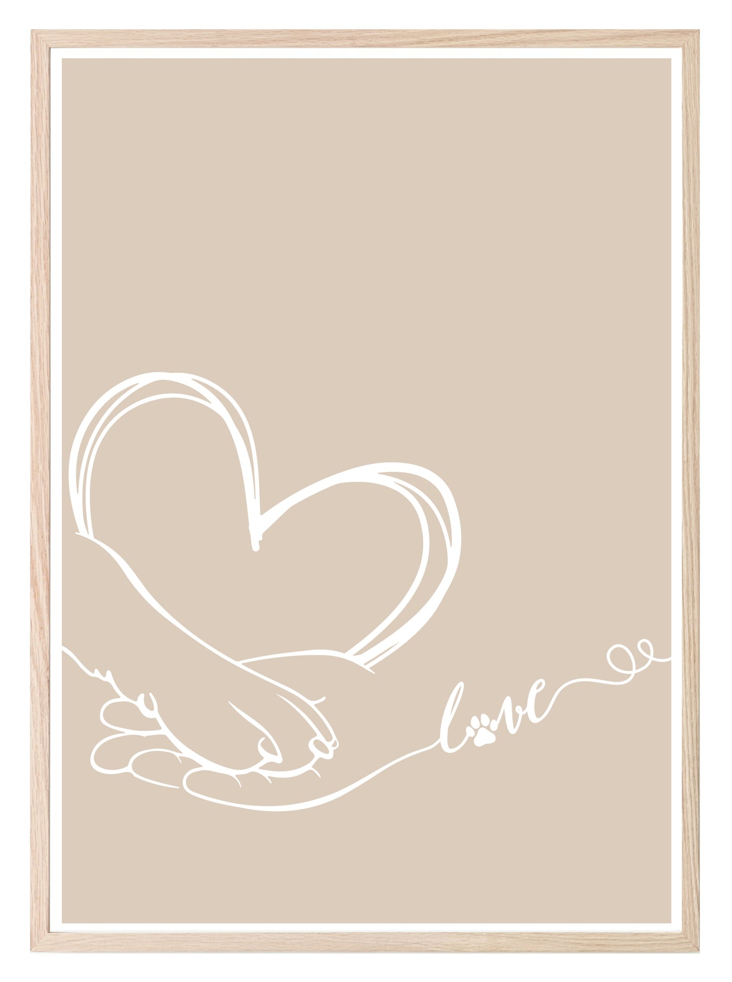 Paw In Hand Print | Pet Parents | Mother's Day | Line Art