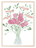 Personalised Floral Vase Print | Family Tree Wall Art - Larosier Prints