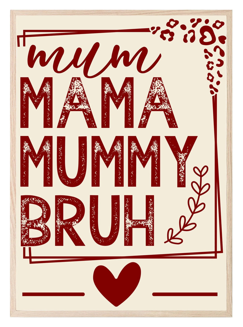 Mum Mama Mummy Bruh Print | Mother's Day Wall Art - Larosier Prints