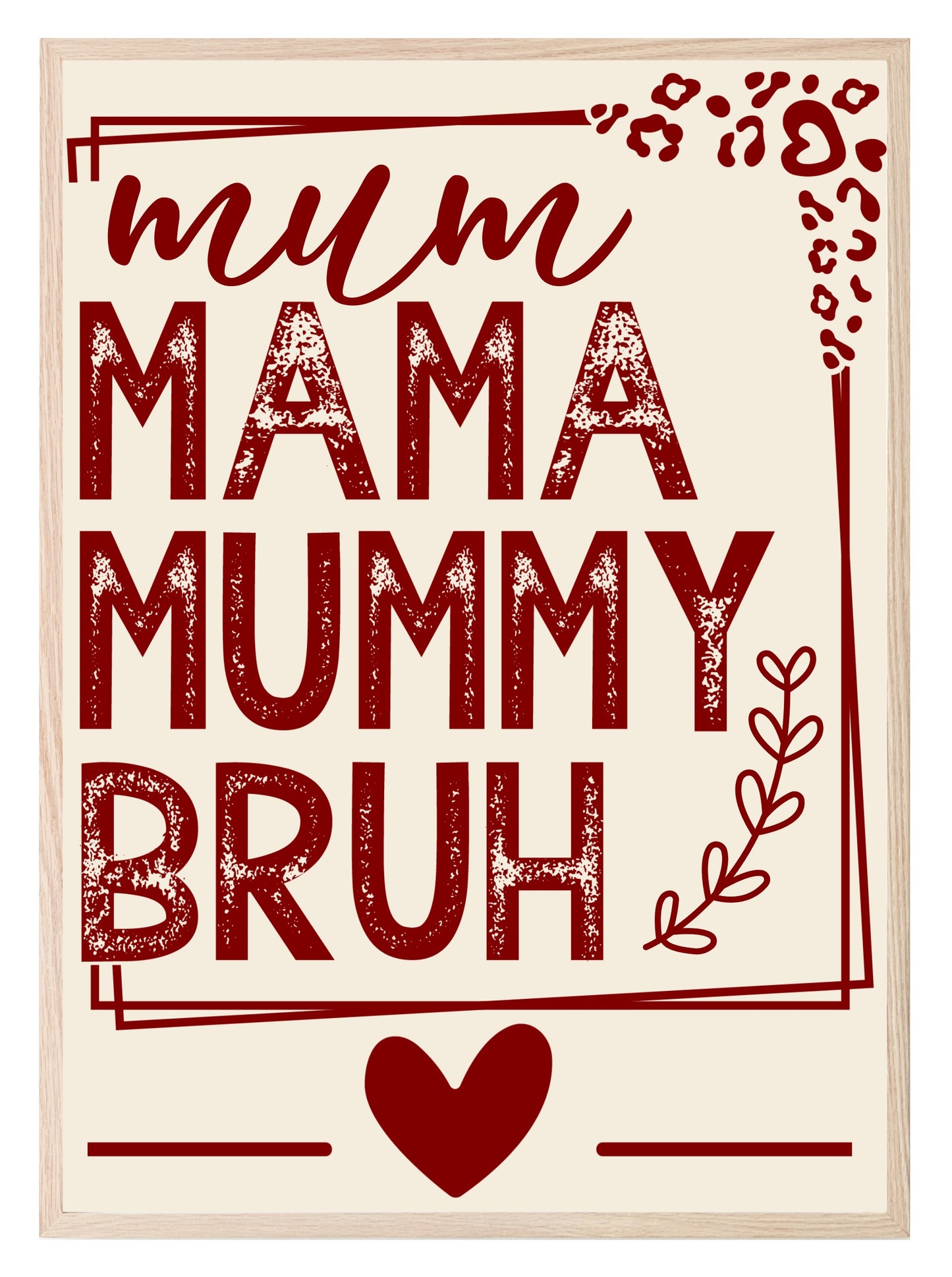 Mum Mama Mummy Bruh Print | Mother's Day Wall Art