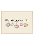 Mum Love Hearts Print | Mother's Day Wall Art - Larosier Prints