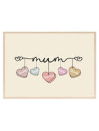 Mum Love Hearts Print | Mother's Day Wall Art - Larosier Prints