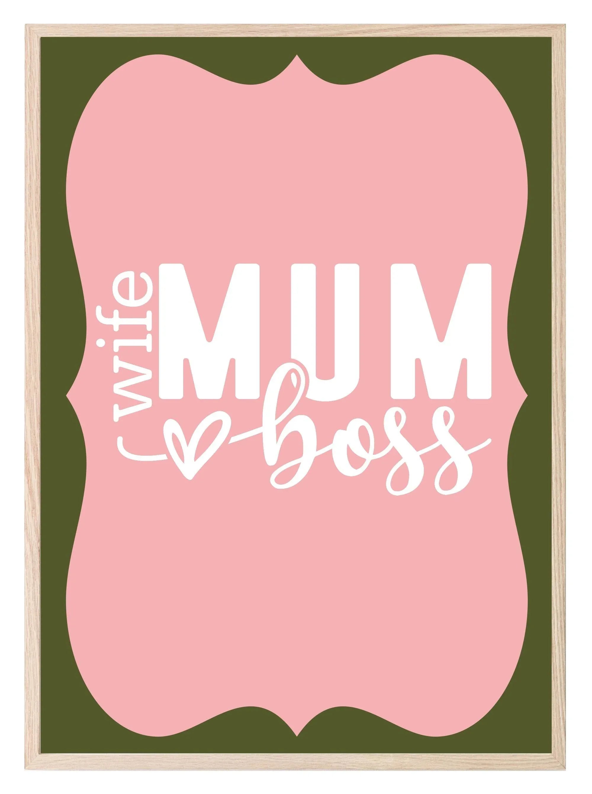 Wife Mum Boss Print | Mother's Day Wall Art - Larosier Prints