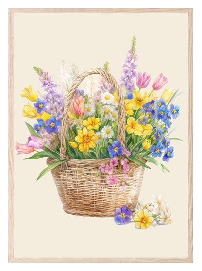 Spring Basket Print | Spring Collection | Floral Wall Art