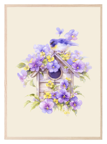 Spring Birdhouse Print | Spring Collection | Floral Wall Art