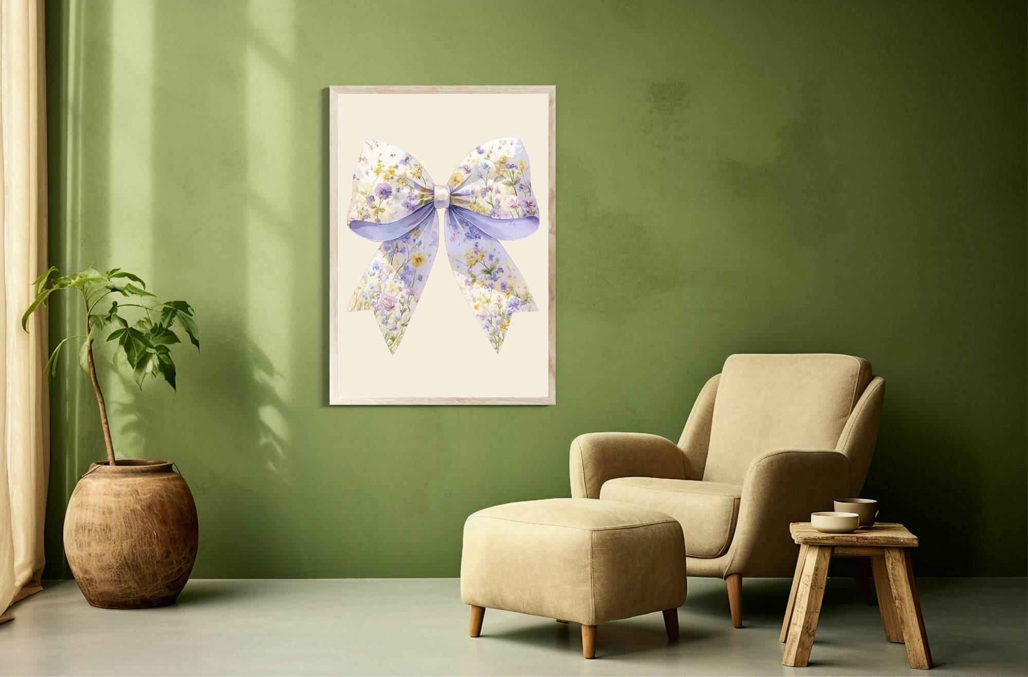 Floral Bow Print | Spring Collection Wall Art - Larosier Prints