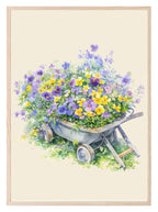 Floral Wheelbarrow Print | Spring Collection Wall Art - Larosier Prints