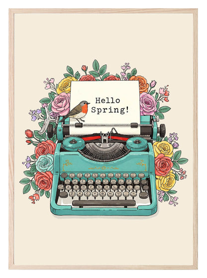Floral Typewriter Print | Spring Collection Wall Art