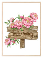 Hello Spring Print | Floral | Spring Collection Wall Art - Larosier Prints