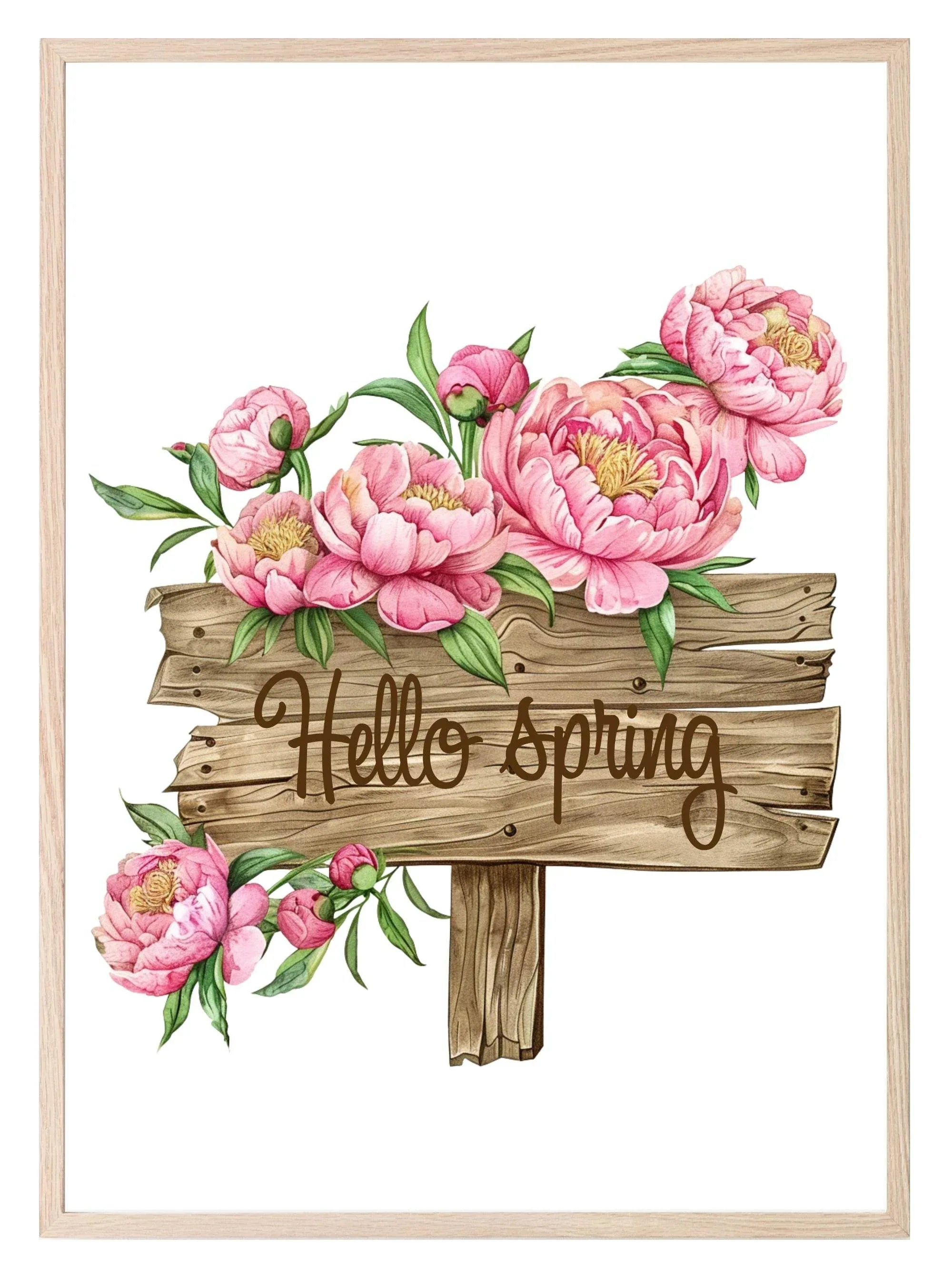 Hello Spring Print | Floral | Spring Collection Wall Art - Larosier Prints