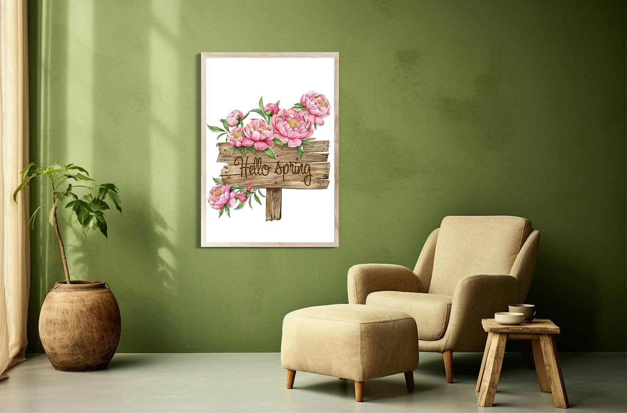 Hello Spring Print | Floral | Spring Collection Wall Art - Larosier Prints
