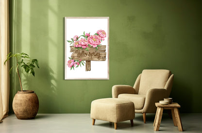 Hello Spring Print | Floral | Spring Collection Wall Art