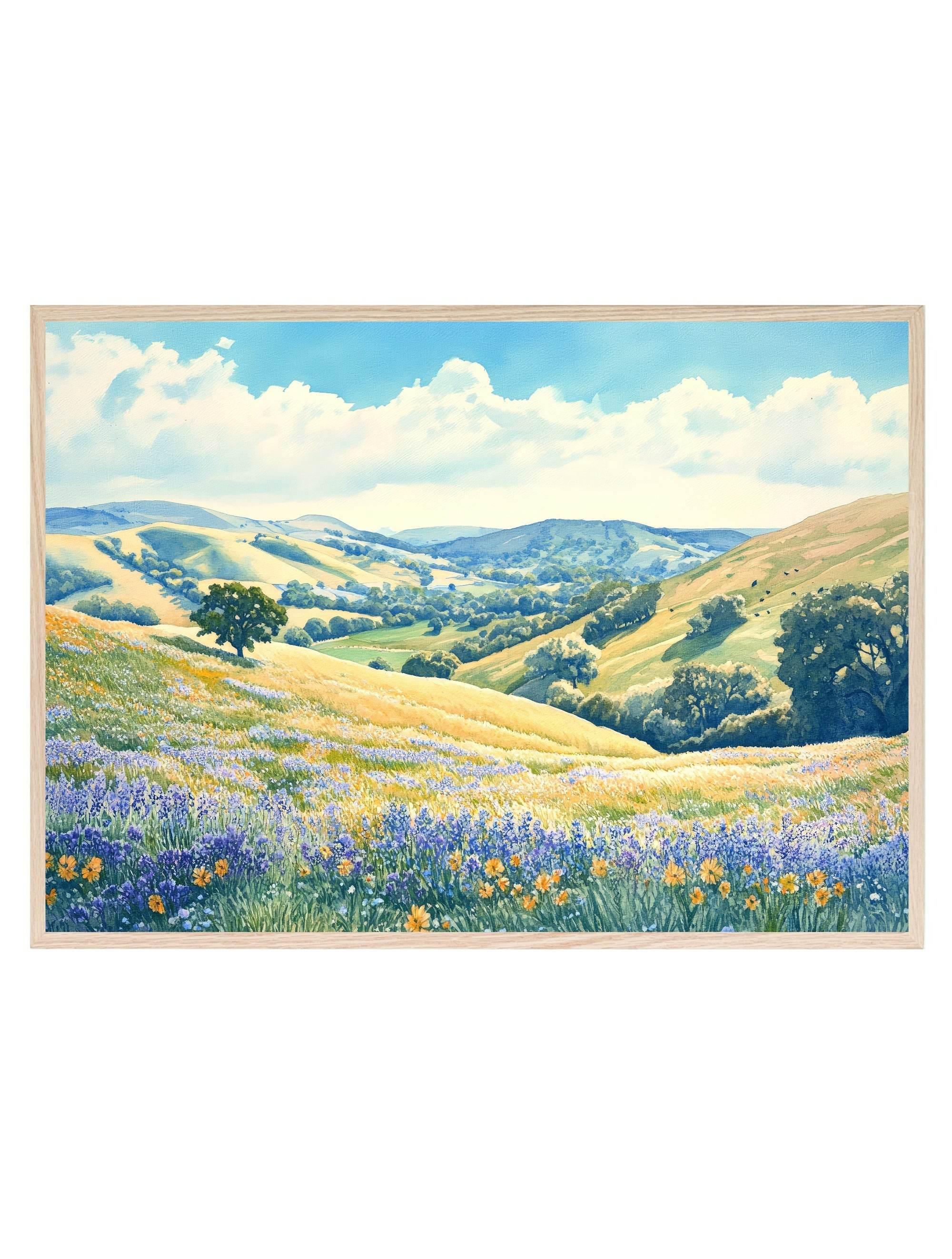 Spring Landscape Prints | Floral Hills | Spring Collection Wall Art - Larosier Prints