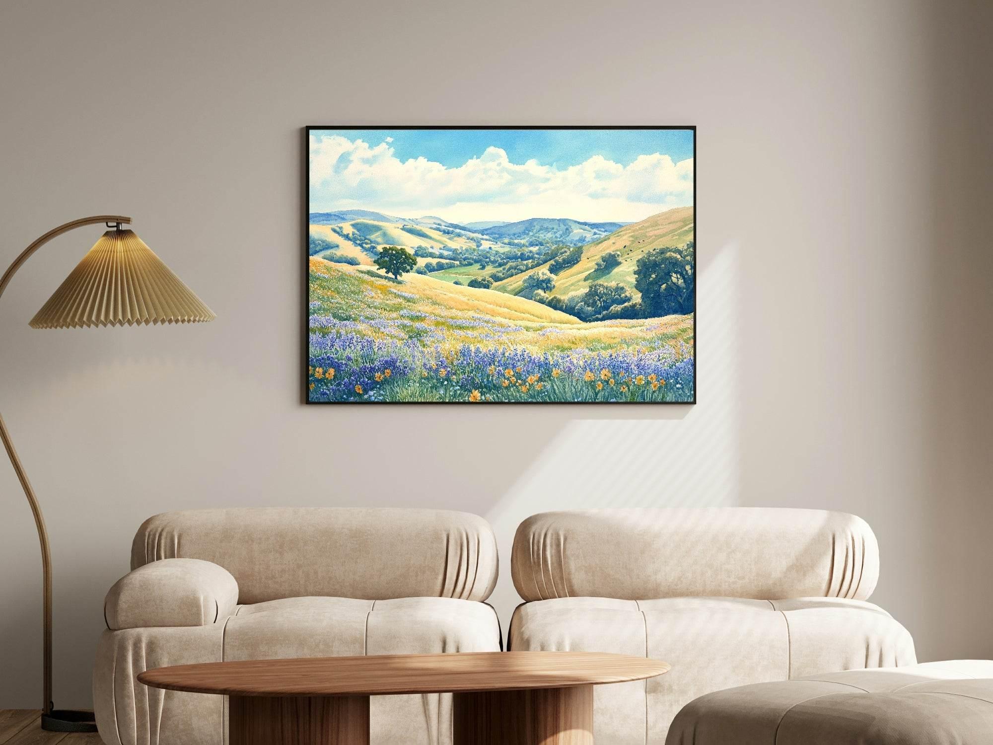 Spring Landscape Prints | Floral Hills | Spring Collection Wall Art - Larosier Prints