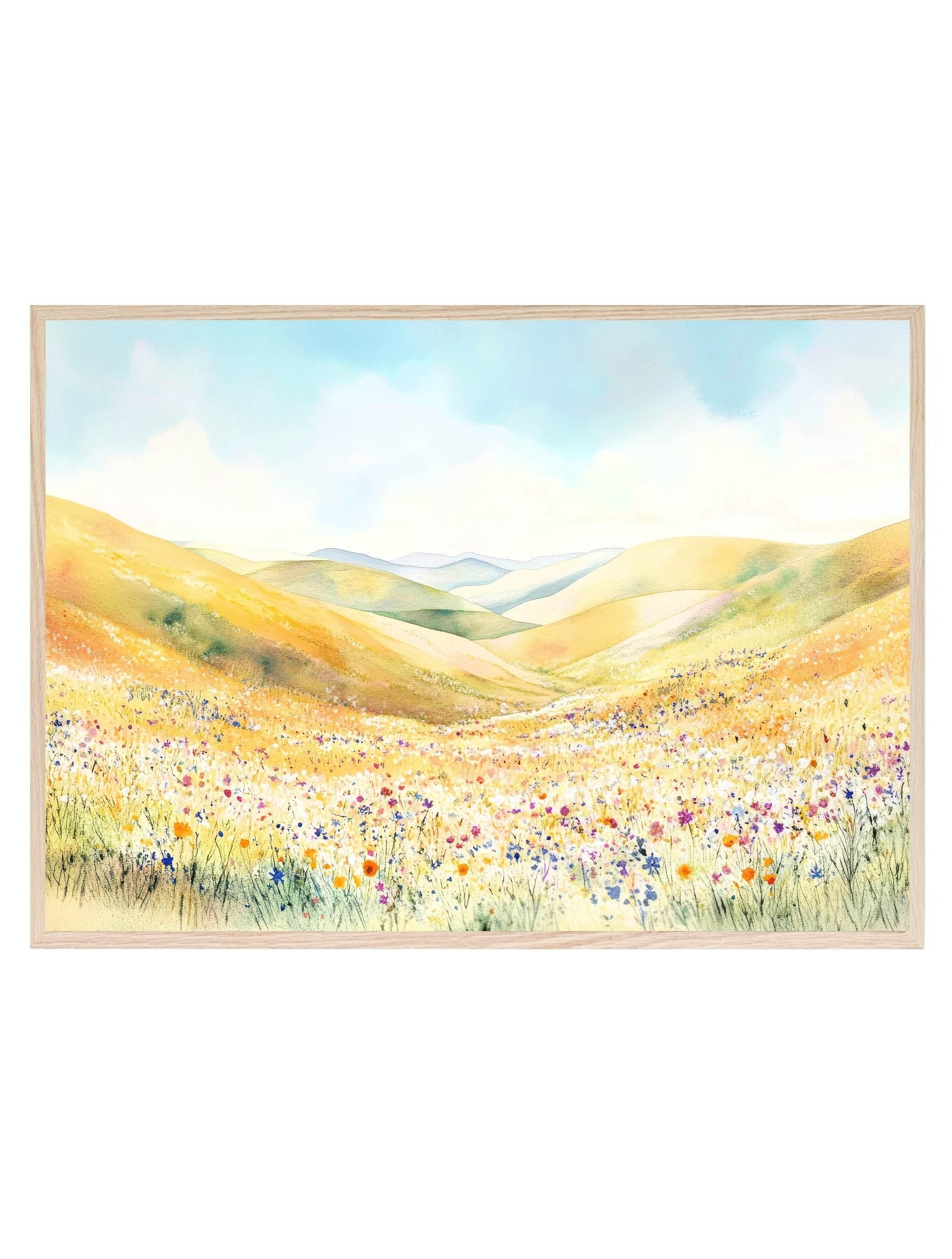 Spring Landscape Prints | Floral Hills | Spring Collection Wall Art - Larosier Prints