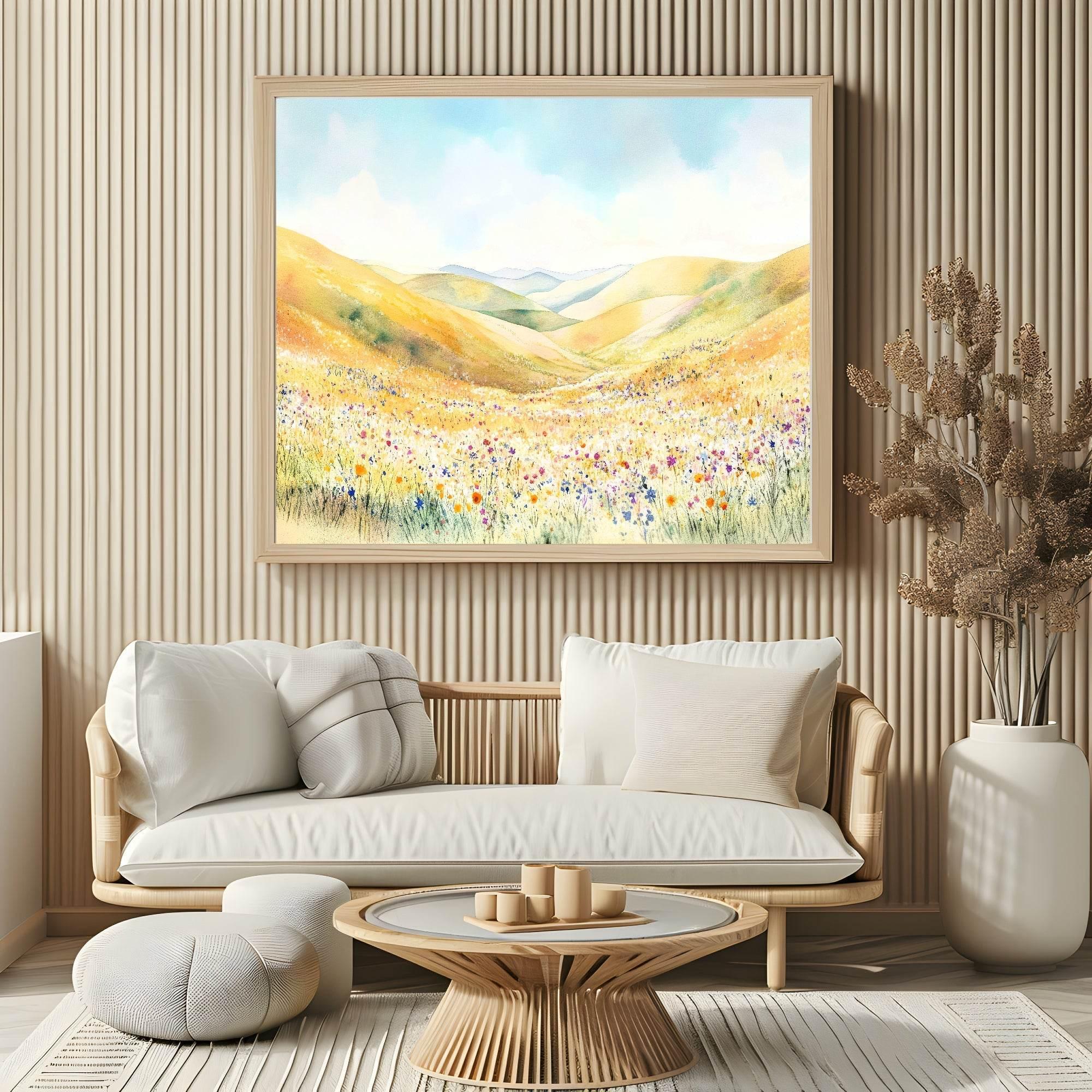 Spring Landscape Prints | Floral Hills | Spring Collection Wall Art - Larosier Prints