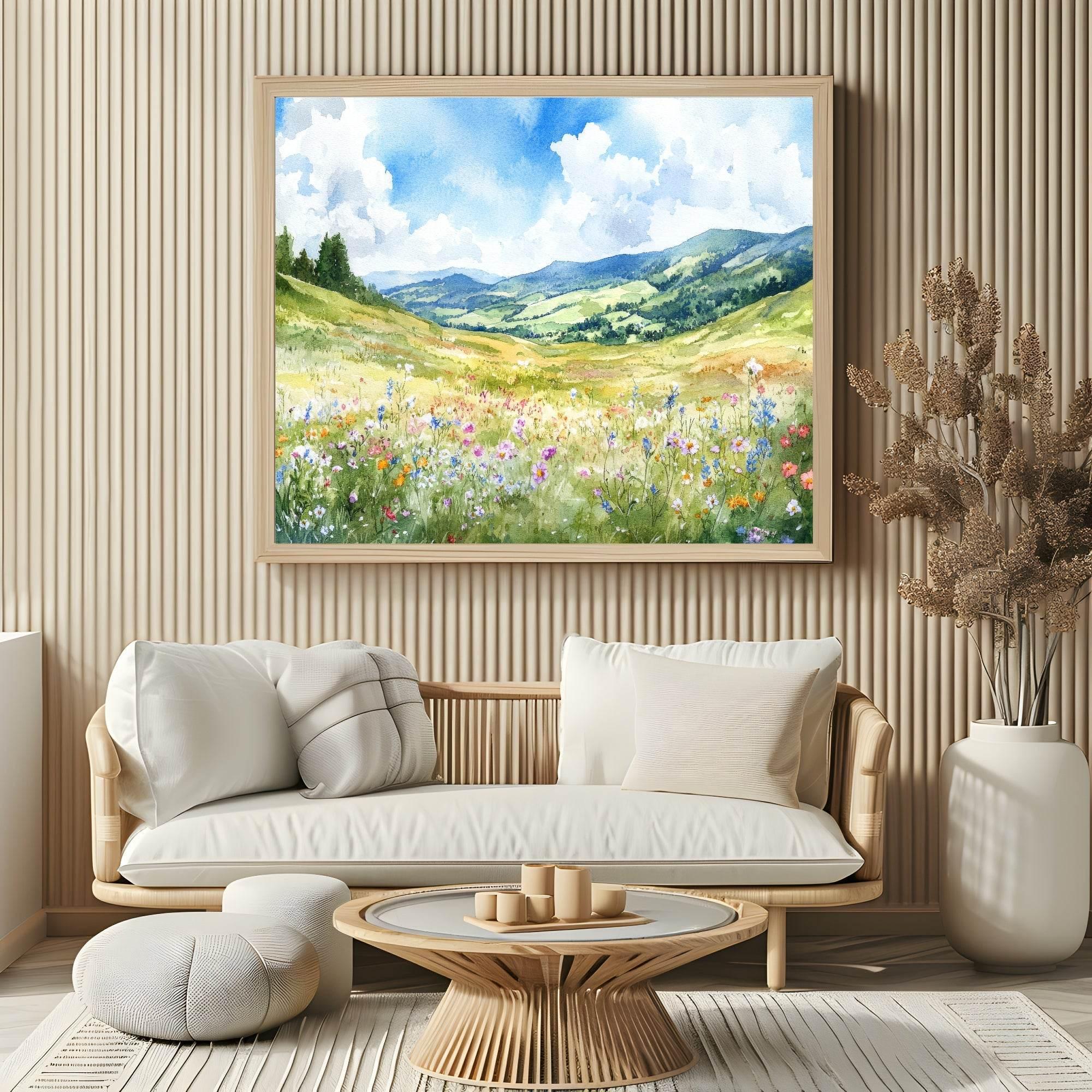 Spring Landscape Prints | Floral Hills | Spring Collection Wall Art - Larosier Prints