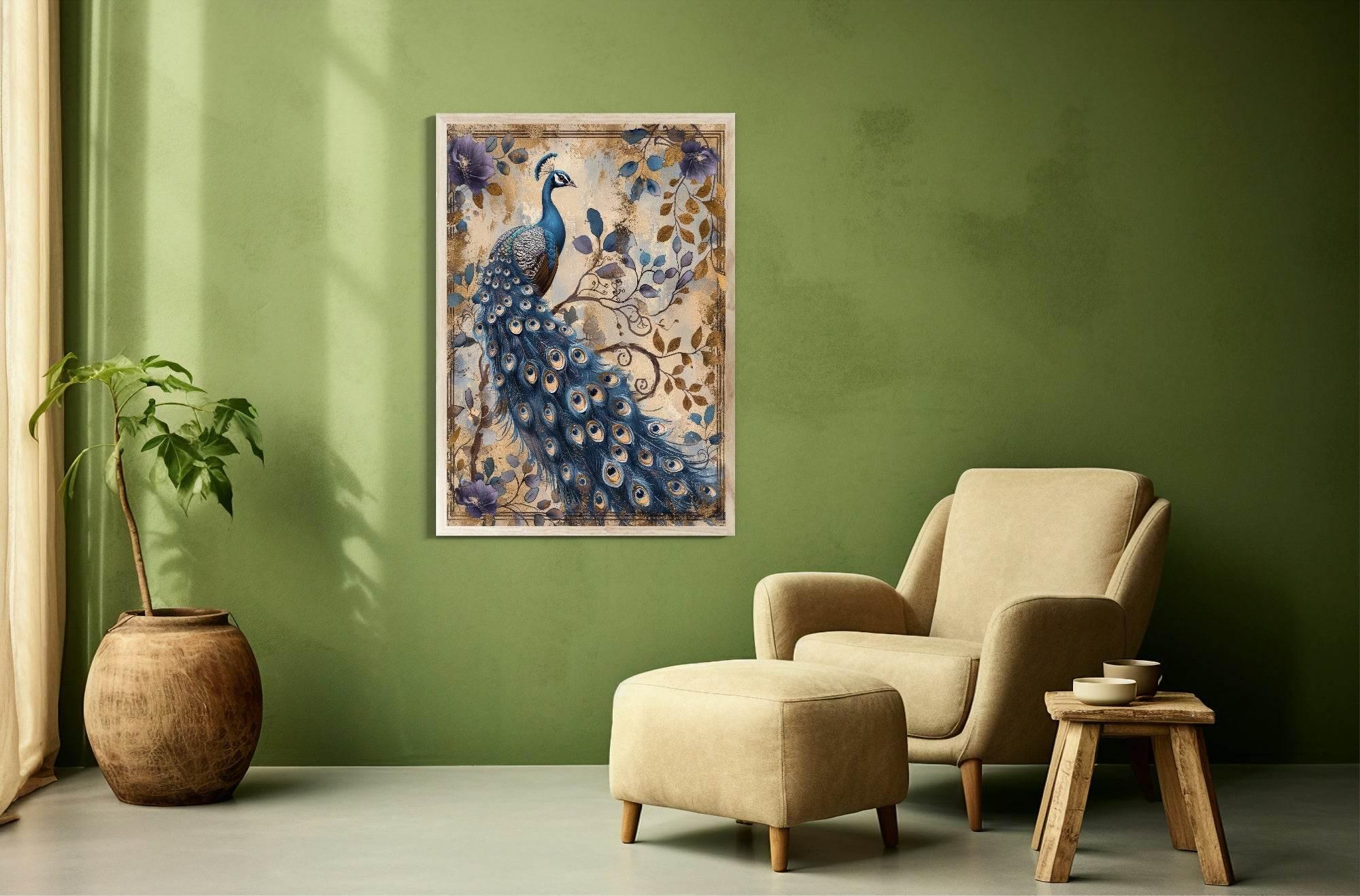 Vintage Peacock Prints | Floral | Spring Collection Wall Art - Larosier Prints
