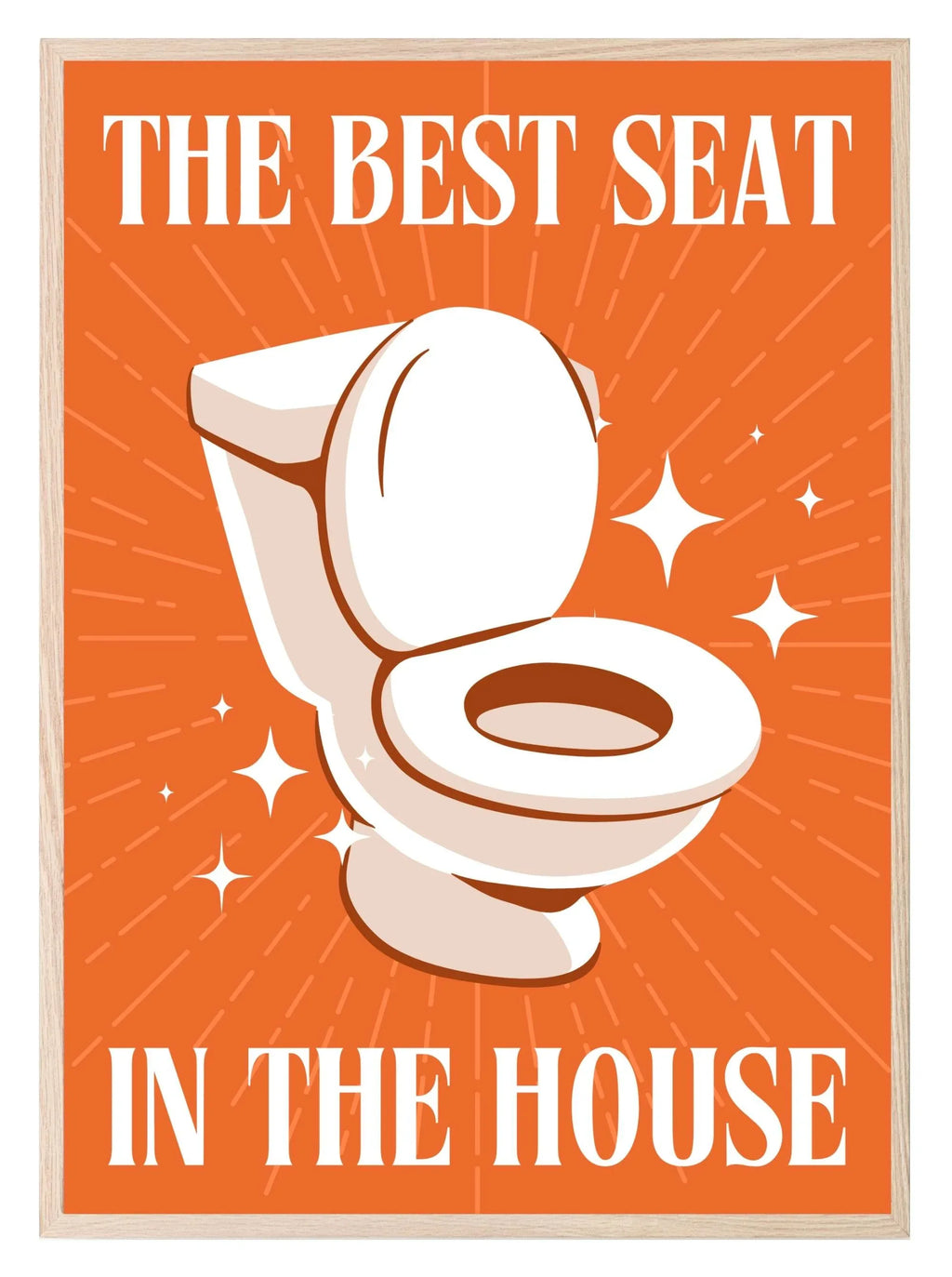 The Best Seat In The House Print | Orange | Bathroom Wall Art - Larosier Prints