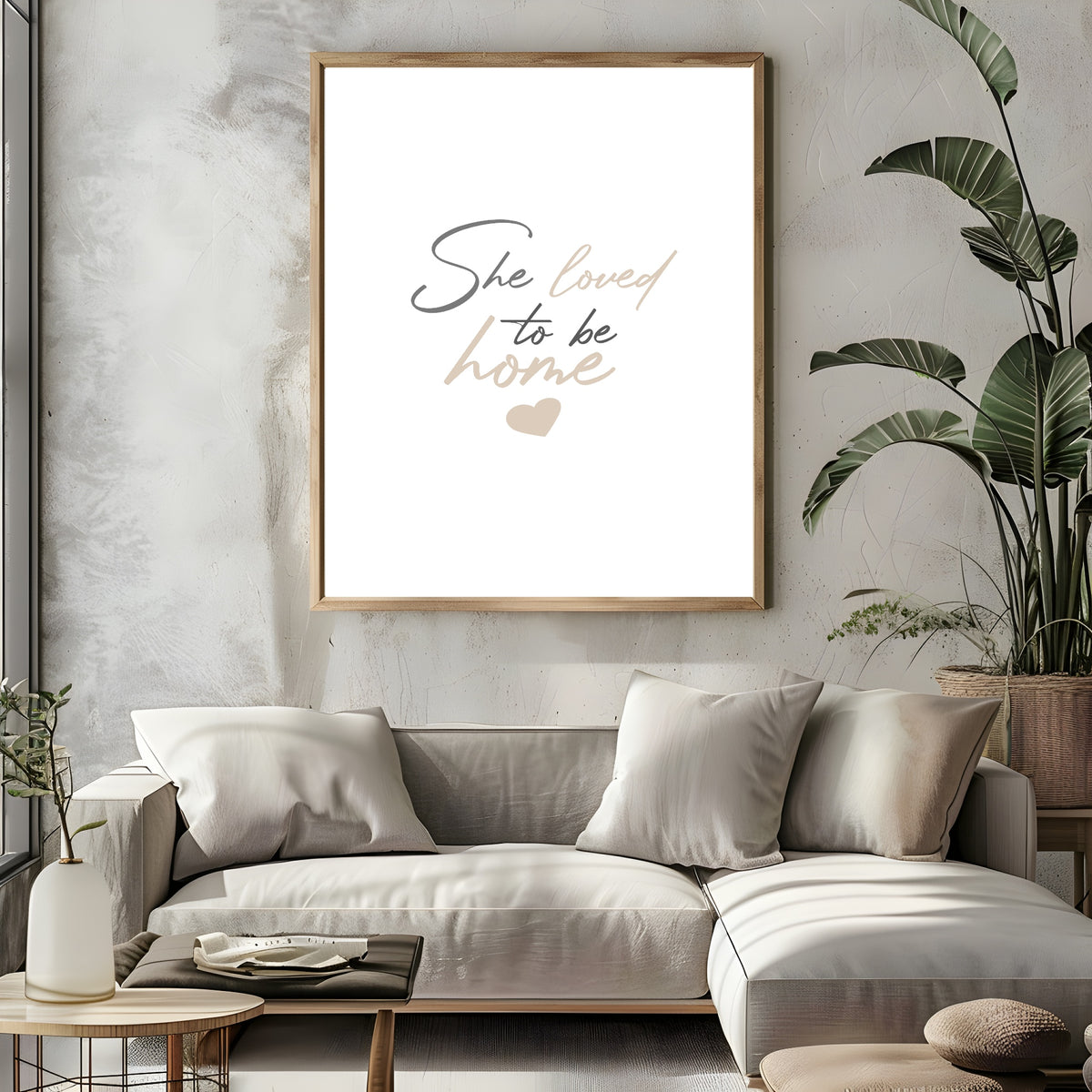 She Loved to Be Home Print | Cosy Home Wall Art