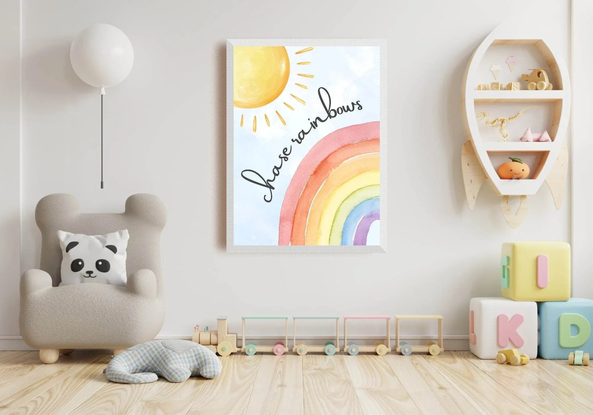 Chase Rainbows Print | Colourful | Kids Wall Art - Larosier Prints