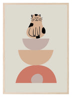 Abstract Shapes & Cat Print | Kids Wall Art - Larosier Prints