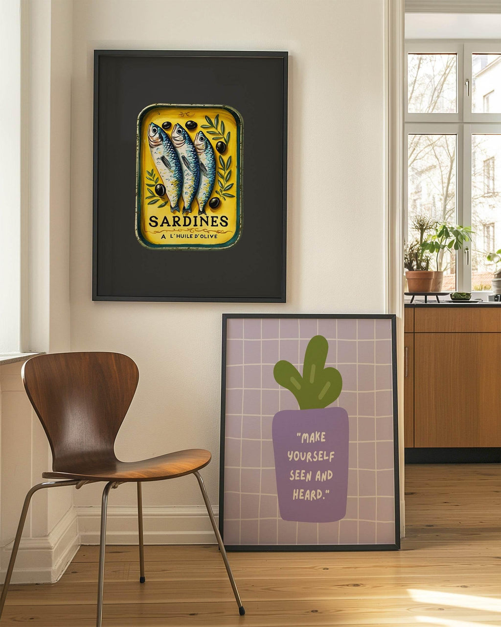 Sardines Wall Art Print | Black - Larosier Prints