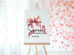 Pink Bow Welcome Graduation Party Sign - Larosier Prints
