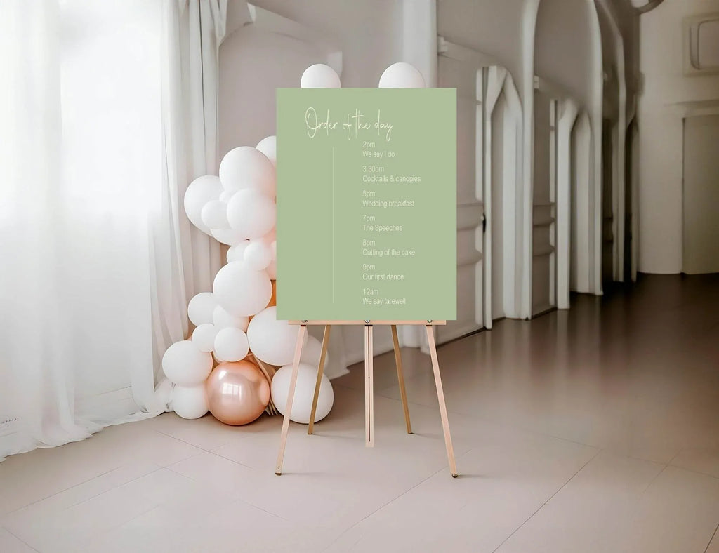 Willow Order Of The Day Wedding Party Sign - Larosier Prints